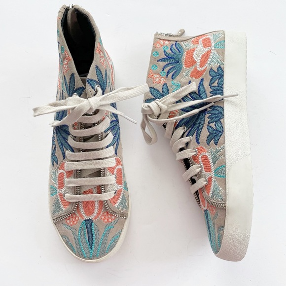 Rebecca Minkoff Shoes - Rebecca Minkoff Blue Zaina Embroidered Mid Sneaker